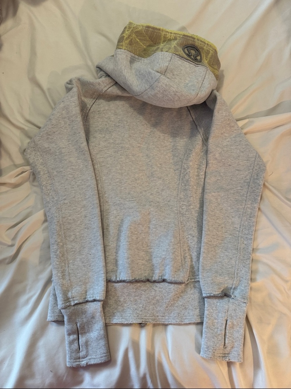 lululemon athletica Gray and Yellow Hooded Zip Sweater - Picture 4 of 4